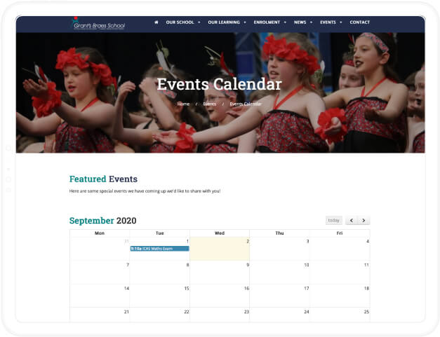 embed google calendar on your school website to show events in the community