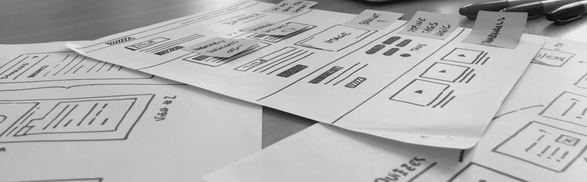 diagram mock ups and wireframes for digital umbraco project